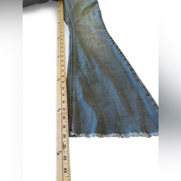 Ariat REAL Denim Flare Jeans Raw Hem Light Wash Western Boho Size 25S - Picture 9 of 9